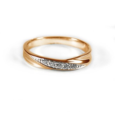 แหวนพิงค์โกลด์ แหวนคู่ แหวนเพชร แหวนแต่งงาน แหวนหมั้น - R1245DPG